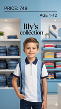 Boys Kids Polo Shirt – Soft Cotton Casual T-Shirt for Boys – Ages 1-12 Years