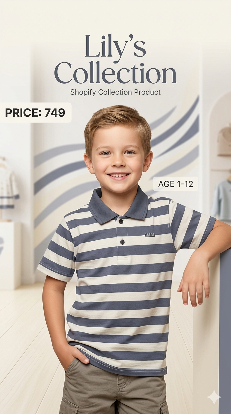 Boys Kids Polo Shirt – Soft Cotton Casual T-Shirt for Boys – Ages 1-12 Years