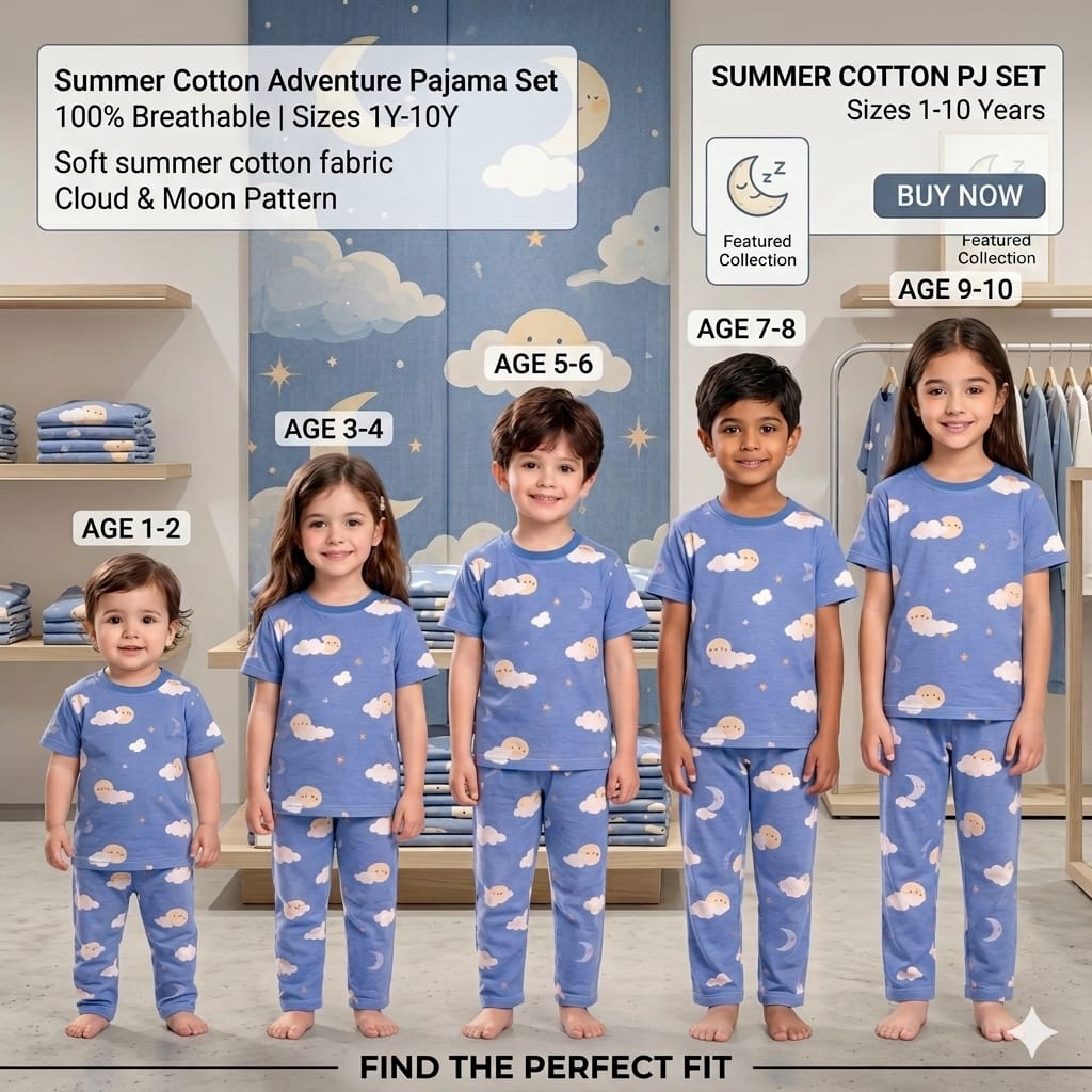 Boys & Girls Night Suit Comfortable Cotton Nightwear 1–10 Years