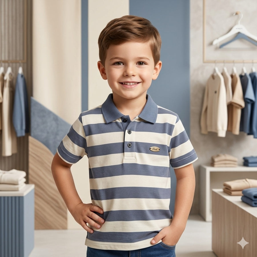 Boys Kids Polo Shirt – Soft Cotton Casual T-Shirt for Boys – Ages 1-12 Years