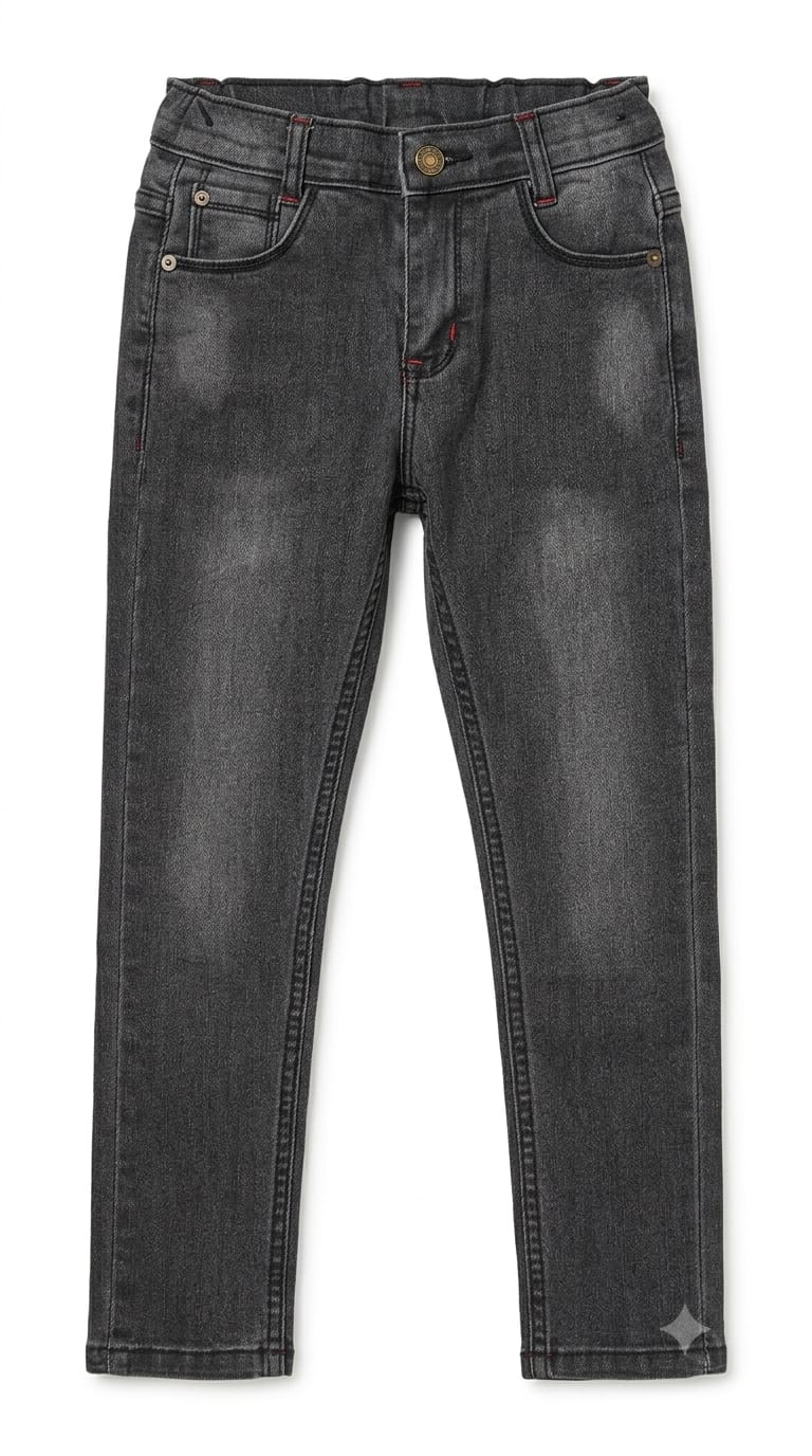 Kids Premium Denim Jeans Pants – Soft & Comfortable  Strechable Fit - Charcoal gray
