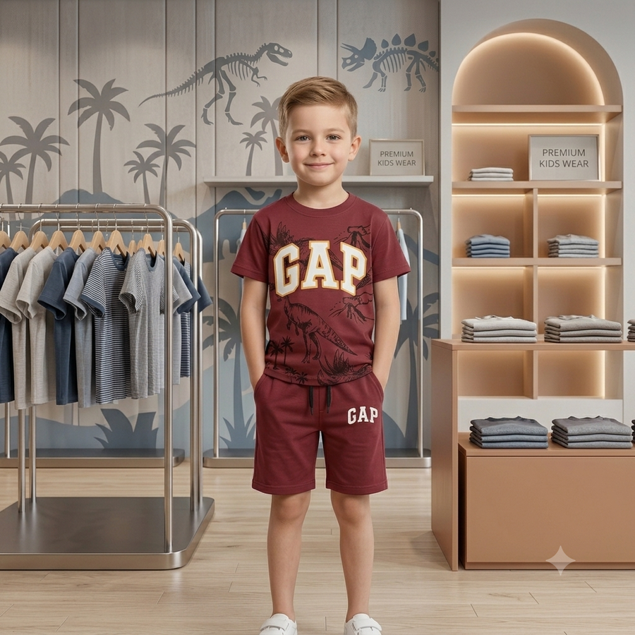 Boys Cotton Jersey Nicker & Shirt Twin Set (Age 1–10) – Soft & Comfortable Summer Wear