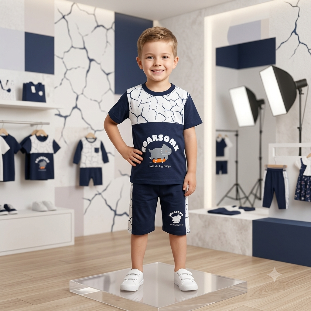 Boys Cotton Jersey Nicker & Shirt Twin Set (Age 1–10) – Soft & Comfortable Summer Wear