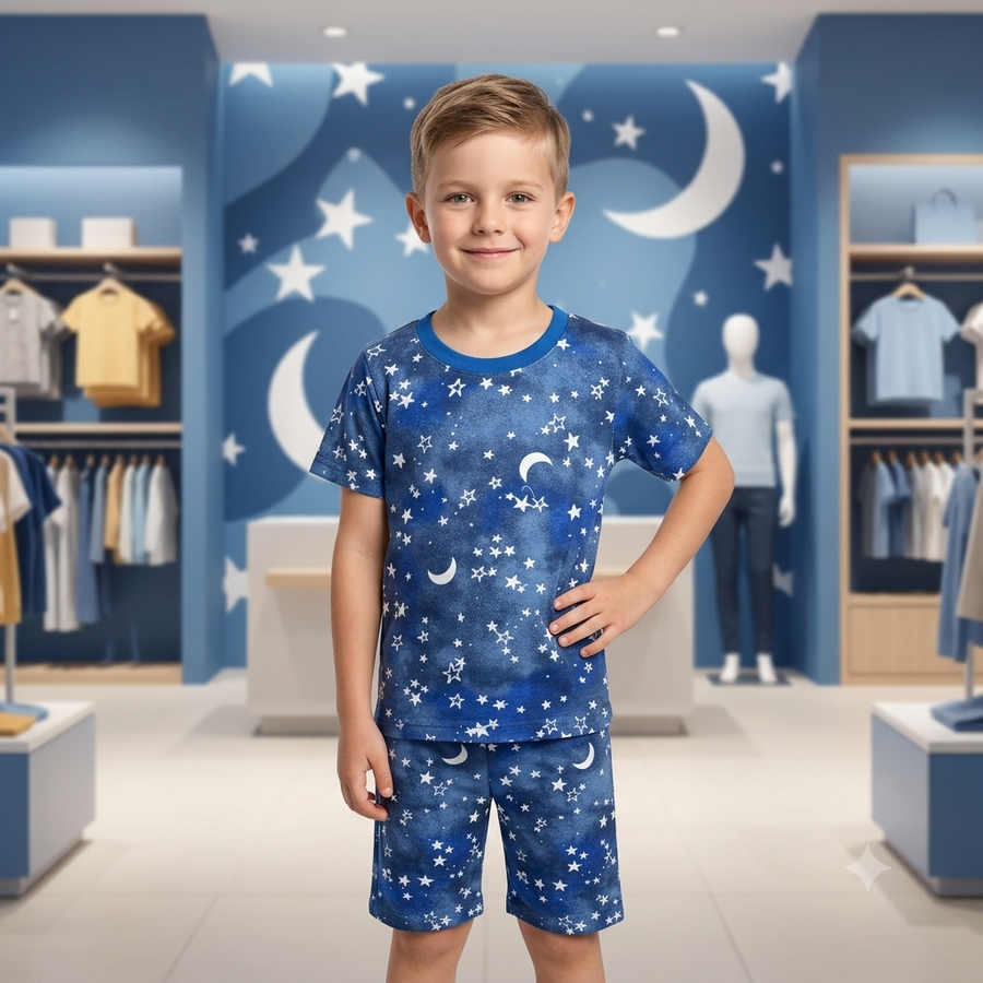 Boys Cotton Jersey Nicker & Shirt Twin Set (Age 1–10) – Soft & Comfortable Summer Wear