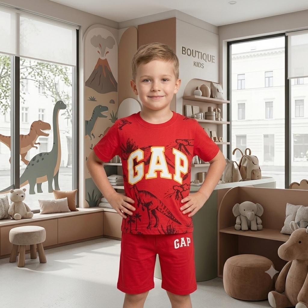Boys Cotton Jersey Nicker & Shirt Twin Set (Age 1–10) – Soft & Comfortable Summer Wear