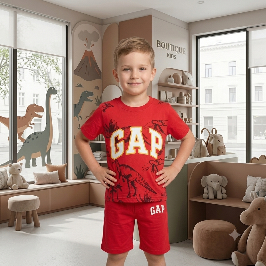 Boys Cotton Jersey Nicker & Shirt Twin Set (Age 1–10) – Soft & Comfortable Summer Wear