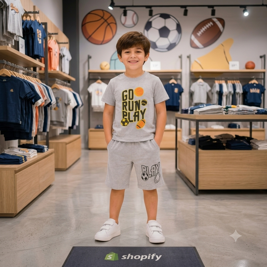 Boys Cotton Jersey Nicker & Shirt Twin Set (Age 1–10) – Soft & Comfortable Summer Wear
