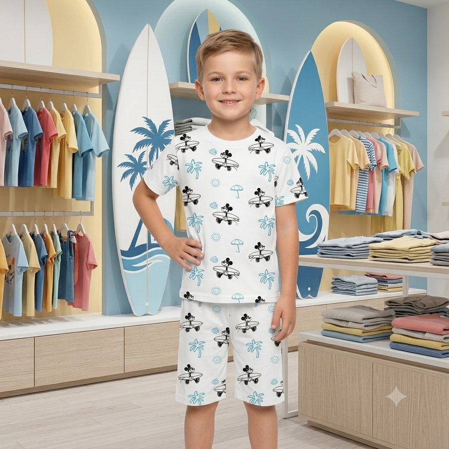 Boys Cotton Jersey Nicker & Shirt Twin Set (Age 1–10) – Soft & Comfortable Summer Wear