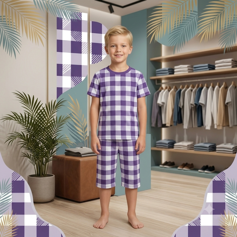 Boys Cotton Jersey Nicker & Shirt Twin Set (Age 1–10) – Soft & Comfortable Summer Wear